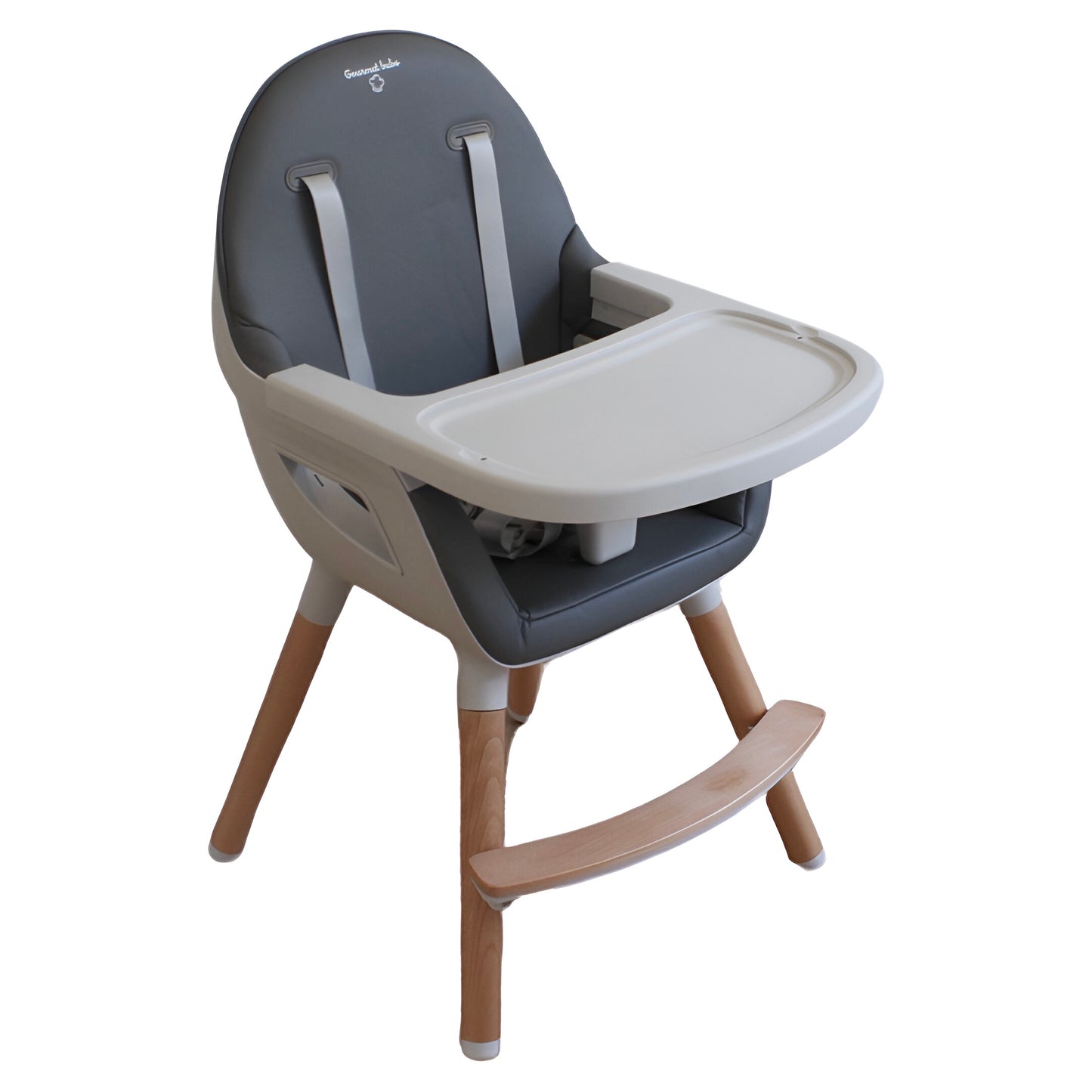 Gourmet Bubs 2-in-1 Premium Leather High Chair with Pop in Tray