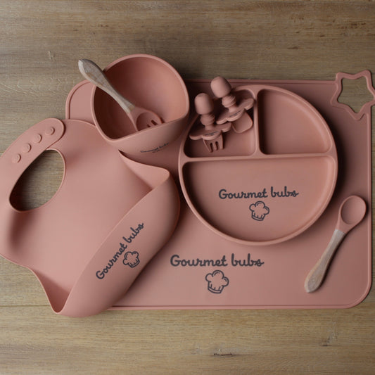 Gourmet Bubs 8 Piece Baby Feeding Set - Apricot