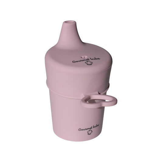Gourmet Bubs Silicone Cup with Lid - Pale Mauve