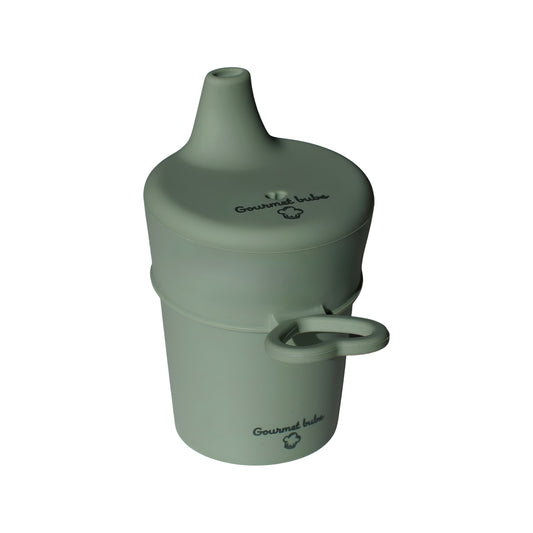 Gourmet Bubs Silicone Cup with Lid - Sage