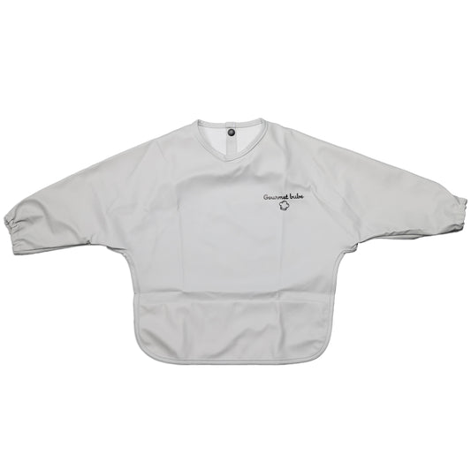Gourmet Bubs Waterproof Feeding Smock with Bib Pouch- Off White
