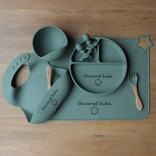 Gourmet Bubs 8 Piece Baby Feeding Set - Sage