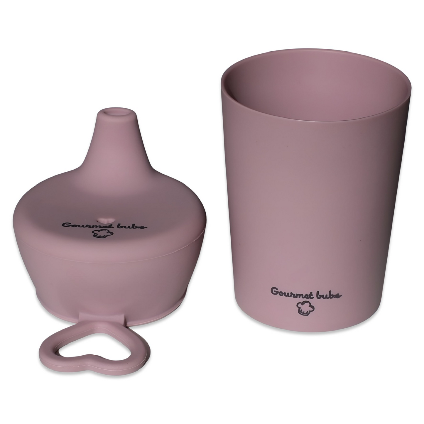 Gourmet Bubs Silicone Cup with Lid - Pale Mauve