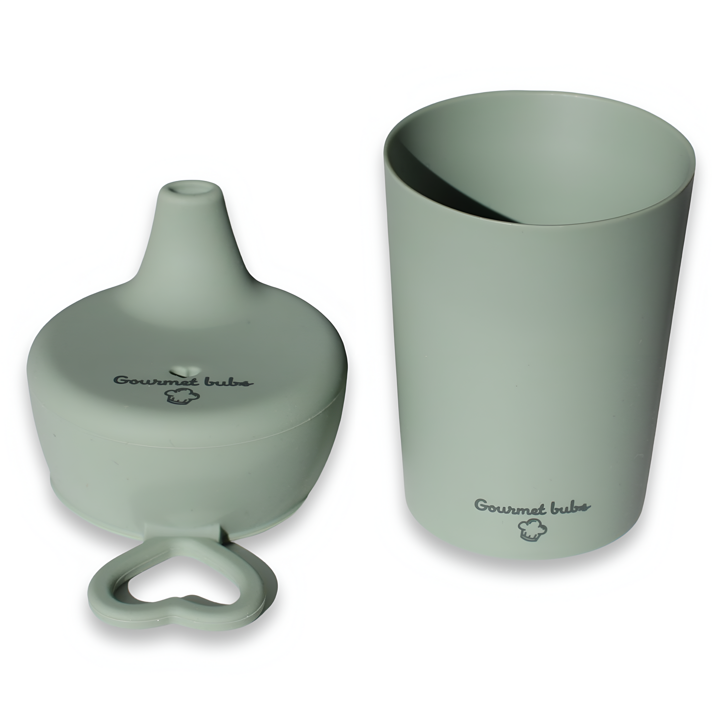 Gourmet Bubs Silicone Cup with Lid - Sage (Pre Order: Delivered by 30th May)